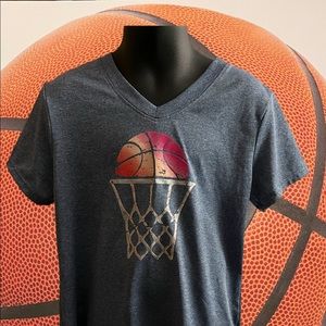 Girls S V-neck basketball shirt